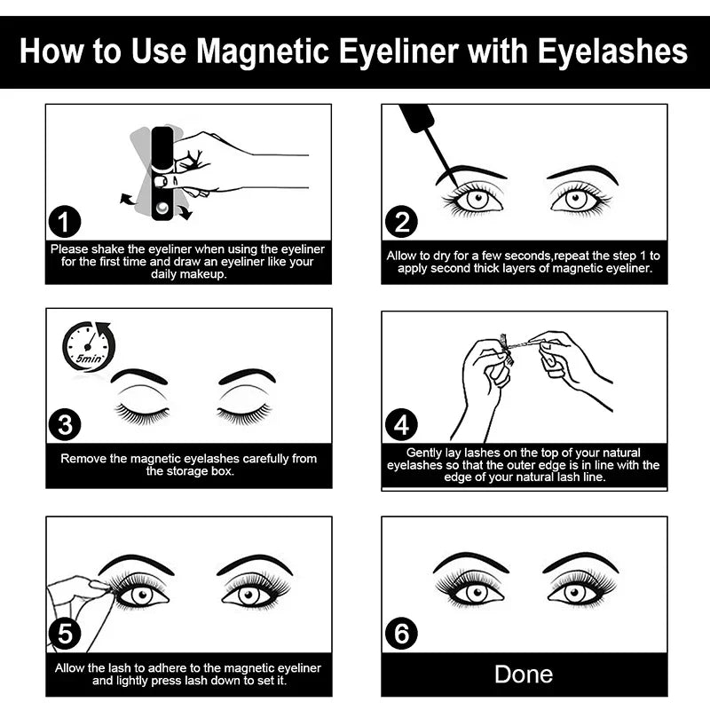 1/2Pcs Black Magnetic Eyeliner Glue