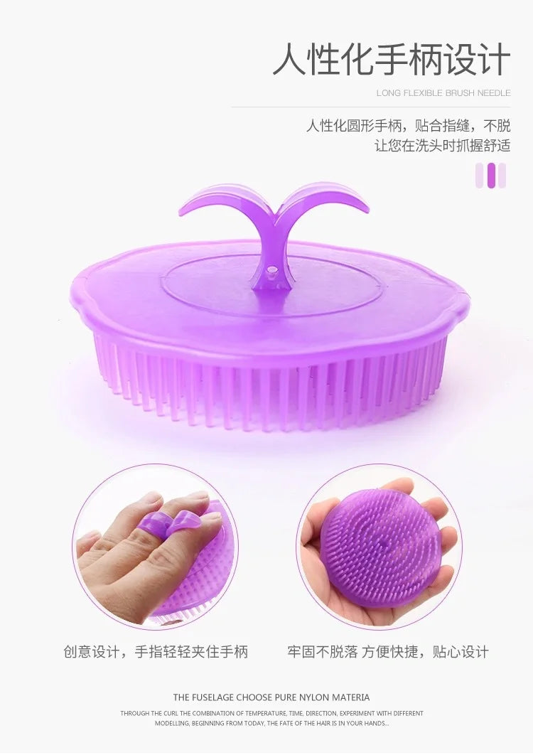 1Pc Silicone Head Body Scalp Massage Brush Comb